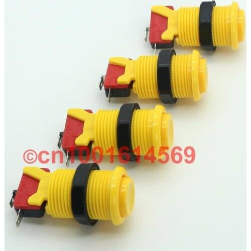 Reyann 4pcs/lot Arcade Games Happ Type Standard Buttons With Microswitch for Mini Table Top Arcade Machine & Retropie 3 - Yellow