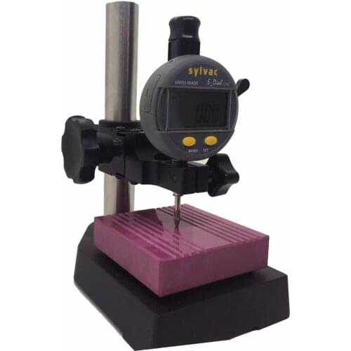 SYLMOS Dial Gage Comparator Stand 80mm Square Alumina Ceramics Material Base red color Dial Indicators Stand SCCS-0080