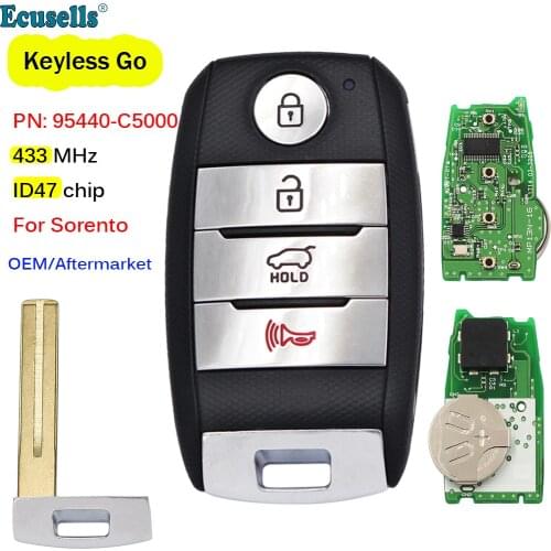OEM 4 Button Keyless-Go Smart Remote Key FSK 433MHz NCF2971X / HITAG 3 / ID47 for Kia Sorento 2015-2019 P/N: 95440-C5000