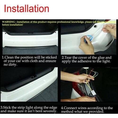 Flexible Car Led Exterior Tailgate Lighting Strip Bar Running Reverse Turn Signal Waterproof Brake Kit Lights Tail P7K4