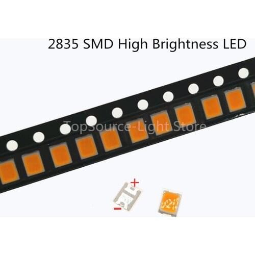 50Pcs High Brightness 2835 SMD LED Chip 1W 18V 9V 6V 3V 36V Warm Nature Cold White LED 3000K-9500K Light Emitting Diode Lamp