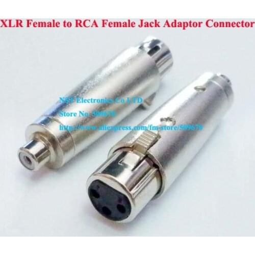 High Quality XLR 3Pin Female to RCA Female Jack Adaptor Connector/Free Shipping/2PCS