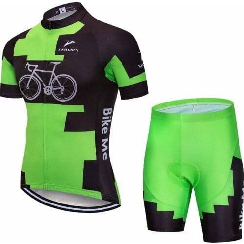 XINTOWN Mens Pro Bike MTB Team Riding Summer Cycling Jersey Sets Ropa Ciclismo Bicycle Jersey Suit Bike Jersey Sets Gel 3D Pad