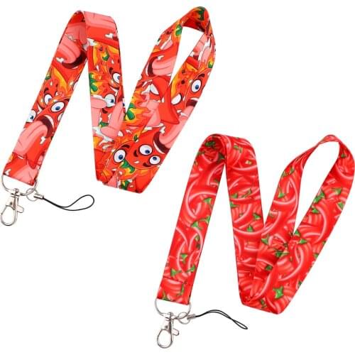 YL840 Red Chili Lanyard For Keychain ID Card Mobile Phone Badge Holder Key Ring Neck Straps Accessories