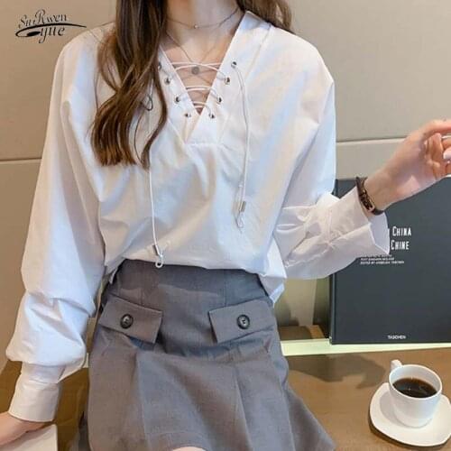 Autumn Fashion 2021 Women Long Sleeve Plus Size Women Tops Temperament White ShirtBlusa Manga Larga Mujer Blouse Women 6561 50