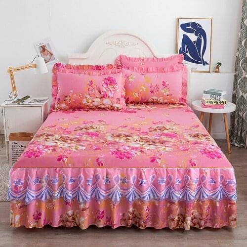 1-3PCs lace bed skirt king size bed cover home bedroom decoration flower 180x200 bedding dust cover bedspreads queen 13 kinds