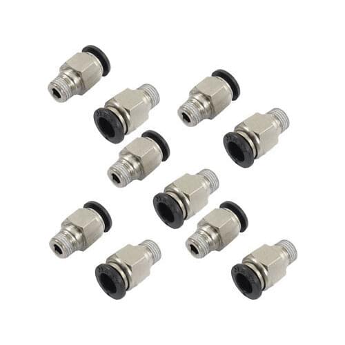 10 Pcs 1/8" PT Male Thread 8mm Push In Joint Pneumatic Connector Quick Fittings