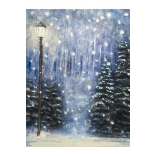 10X20ft Hand painted Muslin winter scenic trees photo studio backdrops, photographic background Christmas custom service