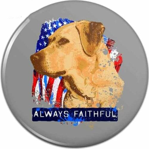 13cm x 12.8cm for Always Faithful Yellow Lab Labrador Hunting Dog Pinback Button Pin Car Sticker DIY Waterproof Decal
