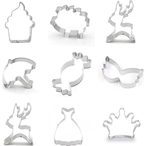 17 Styles Biscuit Cutter Mold Stainless Steel Cookie Cutters DIY Cartoon Fondant Pastry Mold For Kitchen Baking Accessories