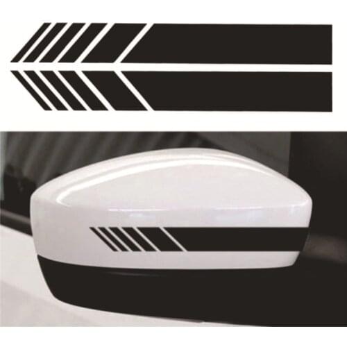 2pcs/Bag 20 x 2cm Funny Car Stickers Car Styling Auto Stripe Graphic Sticker Car Rearview Mirror Pasters Decals Tags Decoration