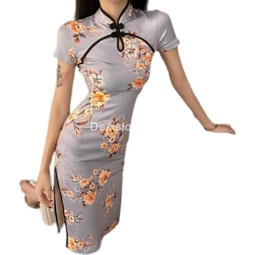 2021 sexy chinese dresses qipao dress oriental styled dresses chinese style modern cheongsam oriental dress elegant party dress