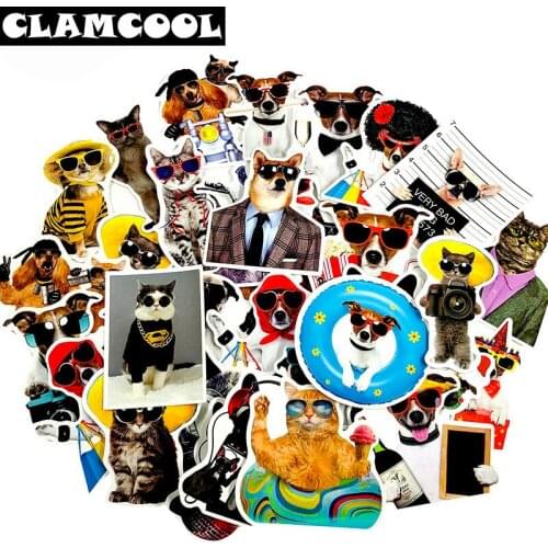 38 Pcs/Set Funny Animal Graffiti Sticker Cat And Dog For Car Laptop Luggage Skateboard Motorcycle Snowboard Phone Toy Stickers