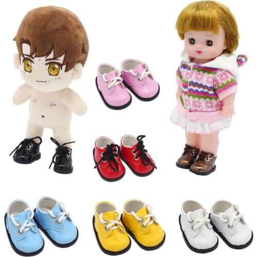 5.5*2.5cm 1Pair Fashion Mini PU Doll Shoes for 14-Inch Doll and Russion Dolls Handmade Toy Shoes Gift for Kids