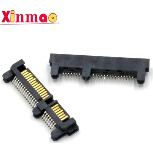 5Pcs Per Lot 7+15 Pin Right Angle SMT Male Reverse Sata Connector For 2.5" Hard Drive