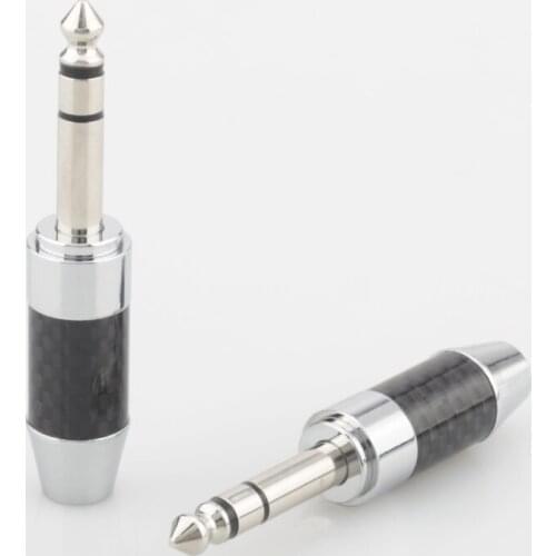 Audiocrast Carbon Fiber Rhodium Plated 6.35 mm stereo 6.5mm (1/4 in) Jack Male Plug for DIY Headphone upgraded Cable