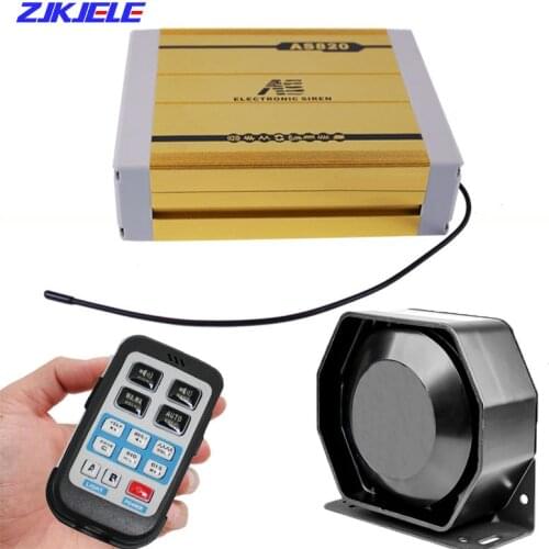 12V 200W 9 Tone Car Warning Alarm System Police Siren Horn Square Speaker with MIC System Wireless Remote Control accessories