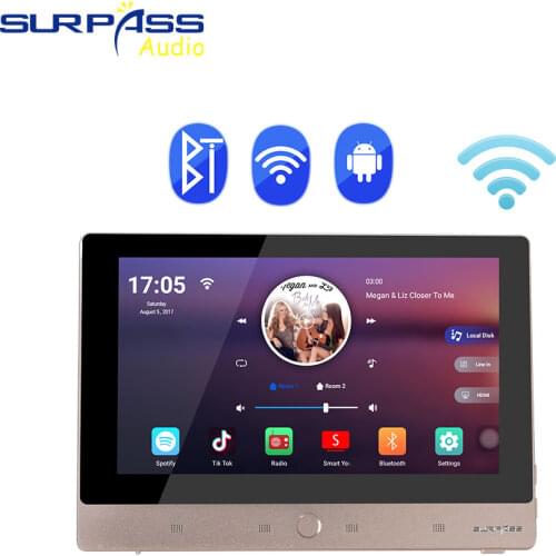 7 Inch Android 8.1wifi Bluetooth Amplifier In-wall Sound Stereo Smart Home Theater System Music Player with USB/TF/FM