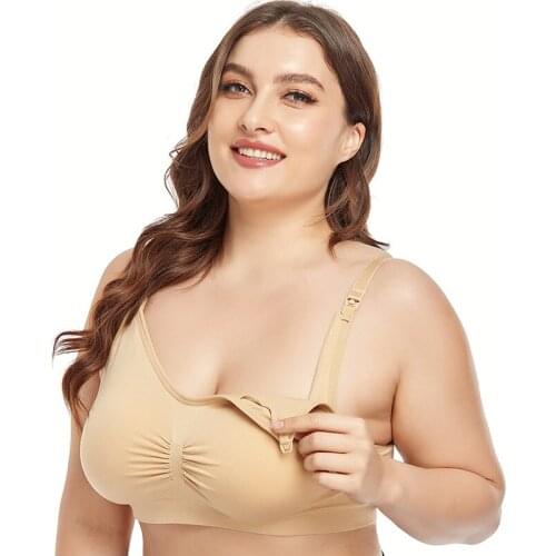 BreastFeeding Super Elastic Maternity Bra Pregnant Extra Big 4XL wire-free Nursing Bras Pregnant Comfortable Big Size Underwear