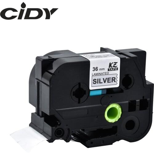 CIDY 36mm label Black On Sliver compatible P-touch Tze tape cartridge Tz-961 Tze-961 TZE961 TZE for brother label printer