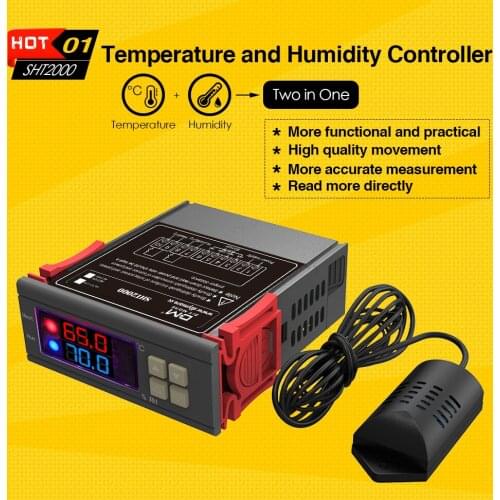 12V 24V 110V 220V Digital Temperature Humidity Controller Incubator Thermostat Humidistat Thermometer Hygrometer Soil Moisture