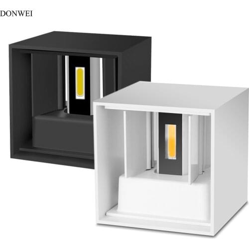 DONWEI Home Decor 12W COB LED Wall Lamp Indoor Outdoor Simple Style Aluminum Wall Lights for Bedroom Hallway Porch Balcony