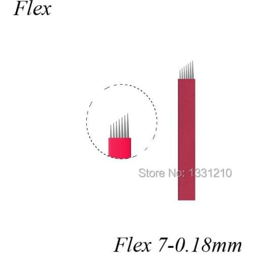Flex 7 Diam 0.18mm Red Microblading Eyebrow Tattoo Permanent Makeup Manual Blades Needles For Tobori Pen