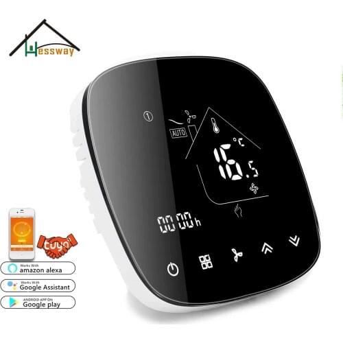 HESSWAY 2P 4pipe cooling heating Switch AC wifi thermostat for smart life 3 speed fan controller