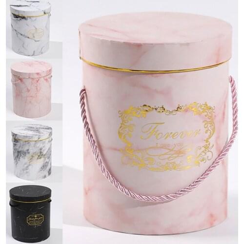 Hat Boxes Round Floral Boxes Gift Storage Box Flower Paper Bag Florist Bouquet Flower Packaging Box With Lid Floral Box