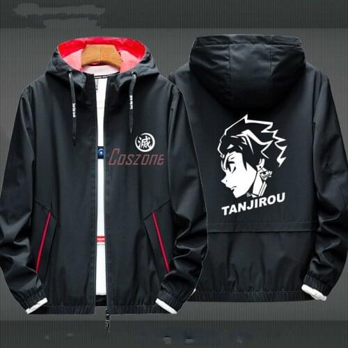 Demon Slayer Cosplay Costume Luminous Zipper Hoodie Jacket Coat Sweatshirt Top Windbreaker Gift