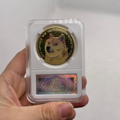 Beautiful Dog Souvenir Collection Coin Gifts Gold Plated Dogecoin Commemorative Coins Cute Dog Pattern