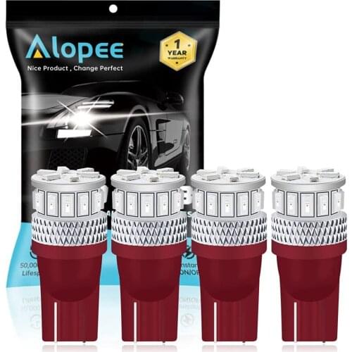 4pcs T10 194 168 2825 Red Non-Polarity LED Bulb 18 SMD Car Map Dome License Plate Dashboard Side Marker Third brake light 12-24V