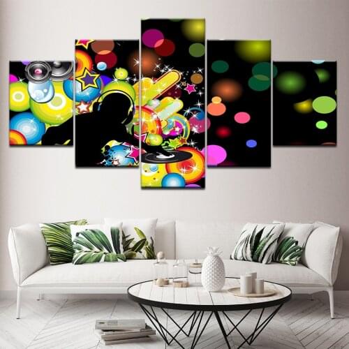 Canvas Painting Youth music DJ 5 Pieces Wall Art Painting Modular Wallpapers Poster Print for living room Home Decor