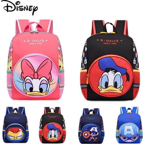 Disney Spiderman Donald Duck Cartoon 2021 New Schoolbag Cute Student School Backpack Primary Cute Book Bags Boys Girls Knapsack