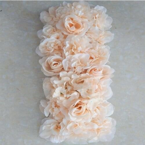 New Arrival Simulation Rose Hydrangea Flower Rows Wedding Decoration Arch Centerpieces Props 18 colors Available 50CMX20CM