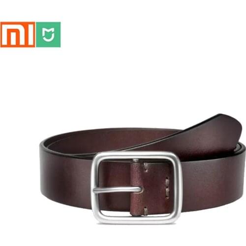 Original mi Mi Qimian Leisure Cow Leather Belt Five Hole 38mm Width Alluminum Buckle xiaomi smart home strap waist band