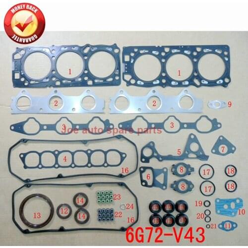 6G72 V43 24V Engine Full gasket set kit for Mitsubishi SHOGUN MONTERO 3.0L V6 94- MD973444 430228P 50139900