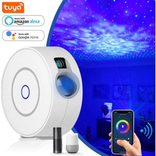 Tuya Smart Star Projector WiFi Laser Starry Sky Projector Waving Night Light Led Colorful APP Wireless Control Alexa Compatible