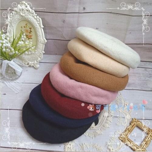 Simple Versatile Stereo Beret Painter Cap Lolita Bud Sesame Seed Cake Hat Japanese-style SOFT Girl GIRLS Autumn And Winter Hat
