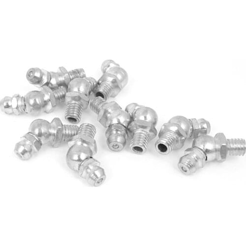 M6x1 Male Thread Straight Metal Grease Nipple Zerk Nozzle 45 90 Degree Angle Grease Nipple Zerk Fitting title