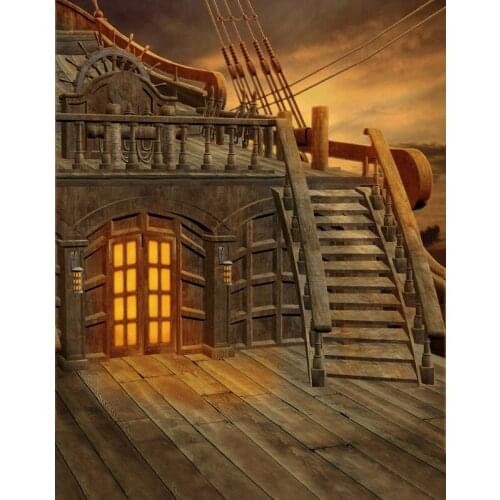 TR Photography Backdrop Background Wood Stair Kids Holiday Photo Backdrops Large Boat Photo Studio Backgrounds for Newborn foto