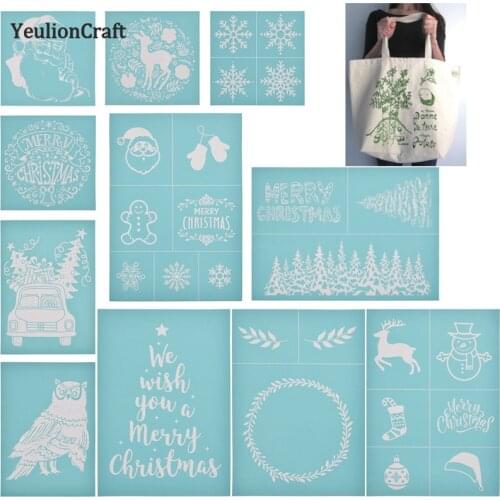 Chzimade Merry Christmas Printed Silk Screen Stencils Clear Stamps For Painting Wall Diy Scrapbooking Home Decoration