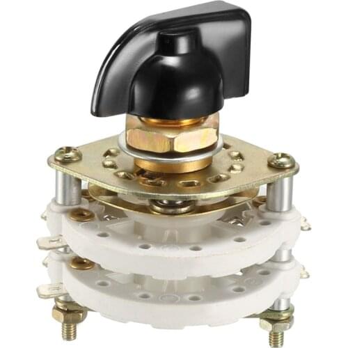 UXCELL 1/2/3 Pole Switches 3/6/9/10 Throw 1/2 Deck Band Channel Rotary Switch Selector Plastic Knob for Radio TV Industrial Unit