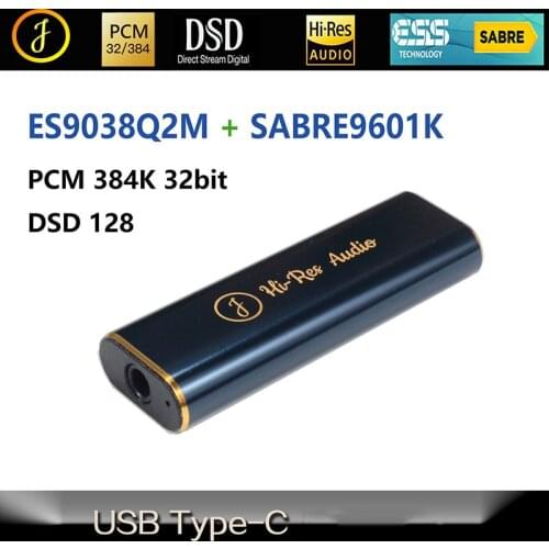 ES9038Q2M+ES9601K Type-C USB lightning decoder amp Portable DAC HIFI External Audio Card Decoder For PC Amplifier 32Bit DSD128