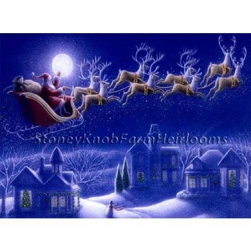 Embroidery Santa Claus and Reindeer Christmas Counted Cross Stitch Kits uk with 100% Cotton Floss & Free Shipping for Home Decor
