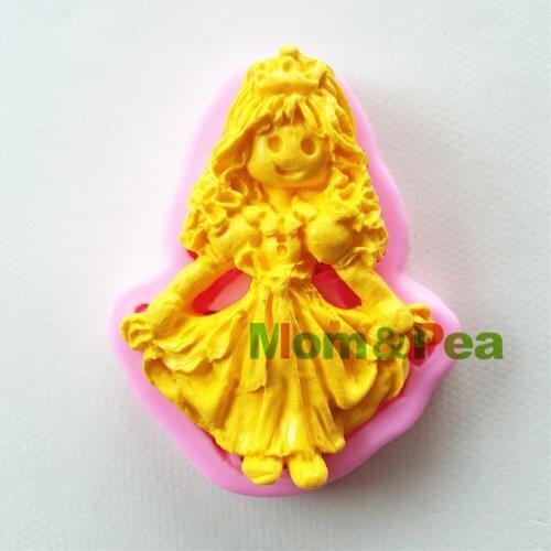 Mom&Pea 0941 Free Shipping Girl Shaped Silicone Mold Cake Decoration Fondant Cake 3D Mold Food Grade