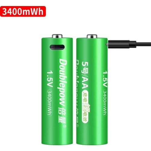 1.5v 3400mWh AA rechargeable battery USB AA rechargeable lithium battery