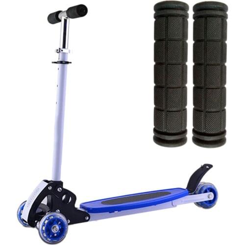 1 Pair Rubber Grip Handlebar Bike Handlebar Grips Cover Anti-skid Bicycle Tricycle Skateboard Scooter For Child Kids Blue Red