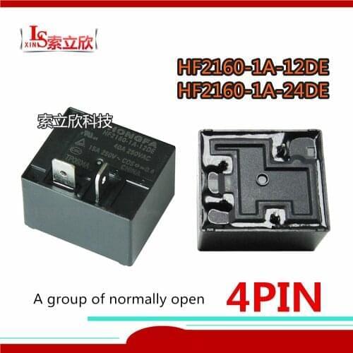 10PCS/lot 100%Original New Relay HF2160-1A-12DE 12VDC HF2160-1A-24DE 24VDC HF2160 1A 12DE 12V 24V 30A 240VAC T93 4PIN