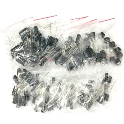 120pcs/set 12 values aluminum electrolytic capacitor assortment DIY Kit 470uf 220uf 100uf 16v 330uf 10uf 1uf 50v capacitors pack